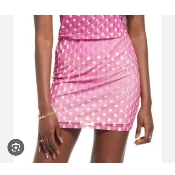 NWT BP Mesh Mini Skirt in Purple Prism Check Size Small - Picture 1 of 6
